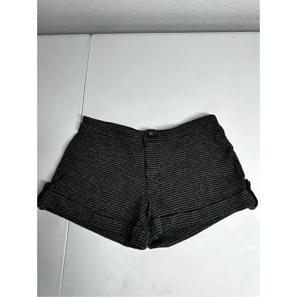 D-Signed Girls Tweedwao texture Gray Shorts Size L Cotton Blend
